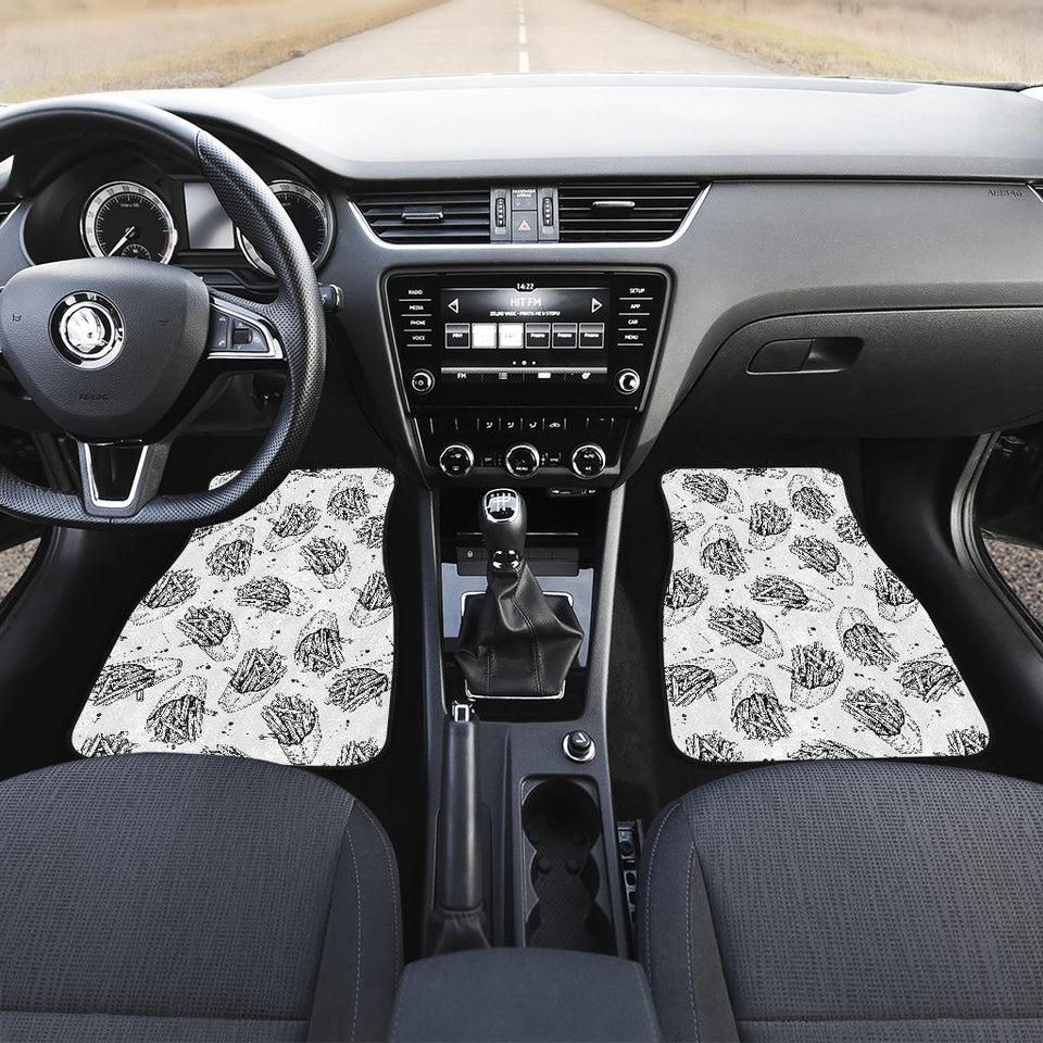 Hand Drawn French Fries Pattern Front Car Mats