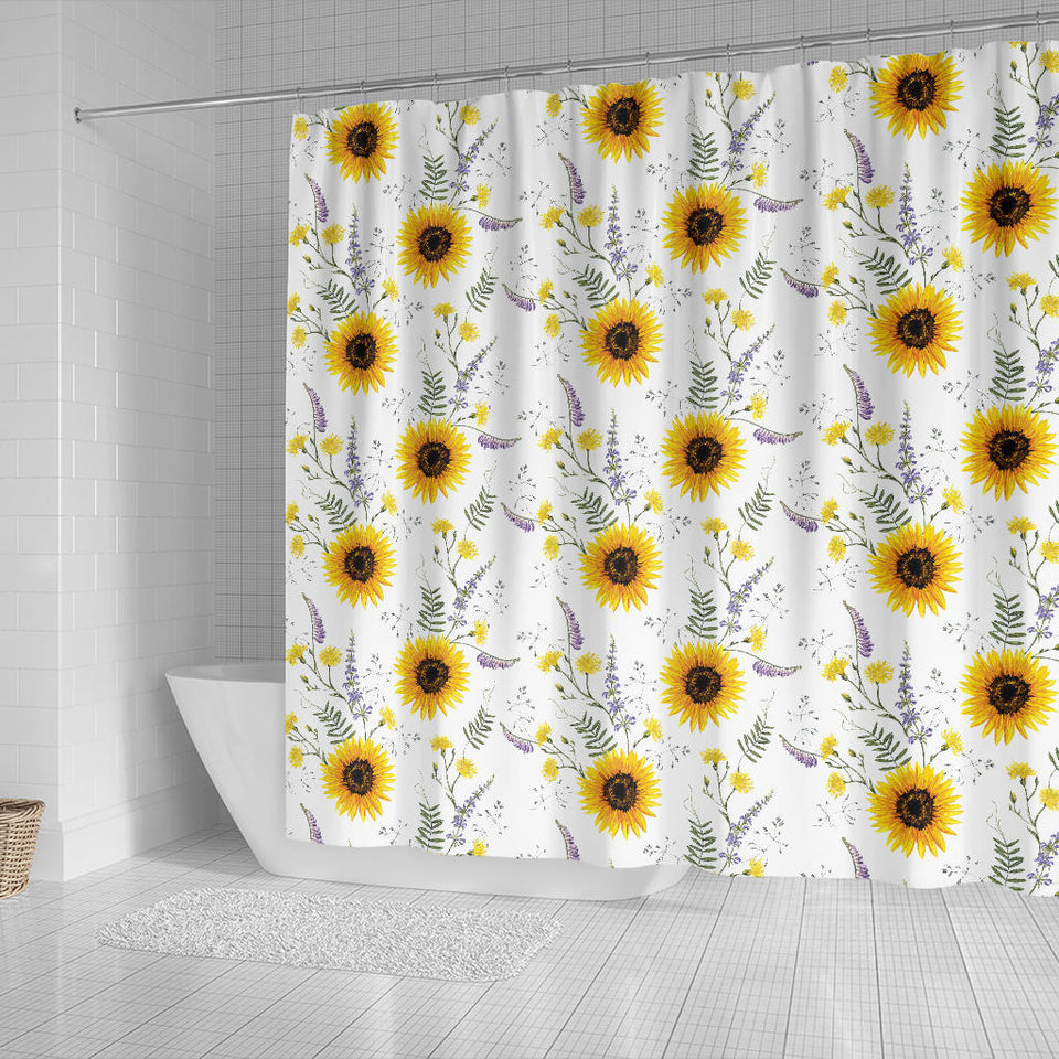 Beautiful Sunflowers Pattern Shower Curtain Fulfilled In US