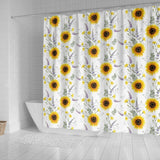 Beautiful Sunflowers Pattern Shower Curtain Fulfilled In US