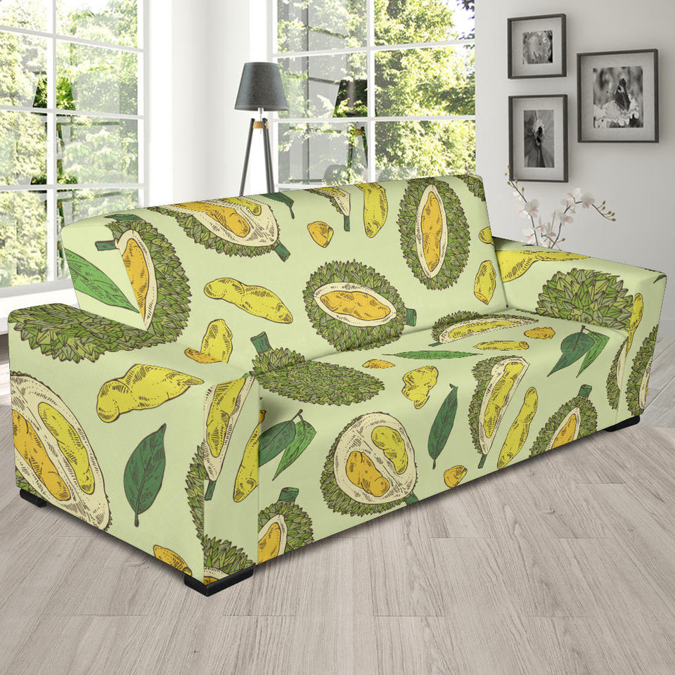 Durian Leaves Pattern Background Sofa Slipcover