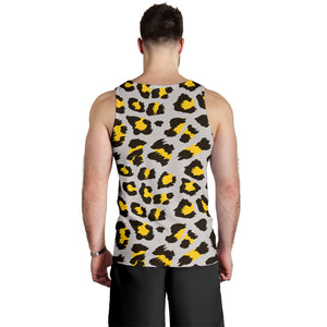 Gray Leopard print pattern Men Tank Top