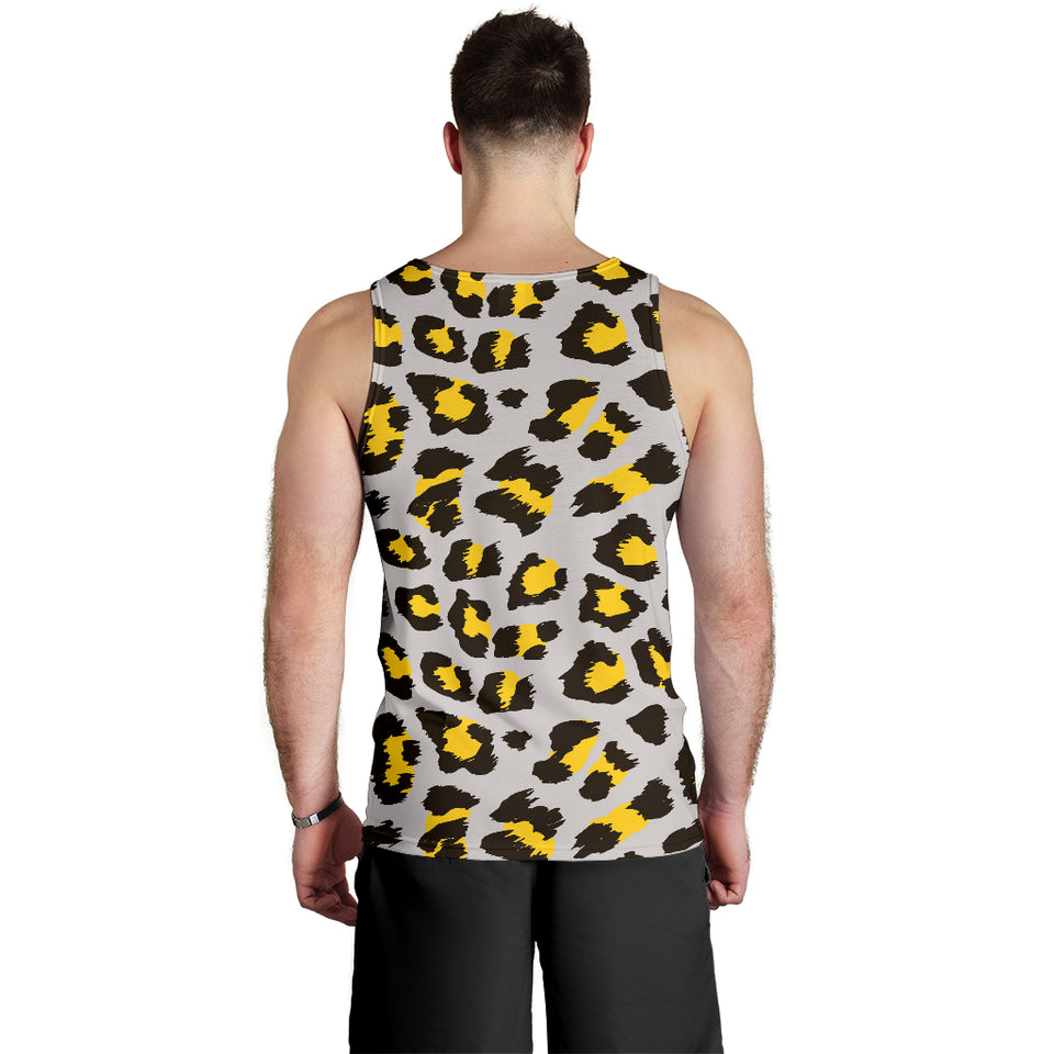 Gray Leopard print pattern Men Tank Top