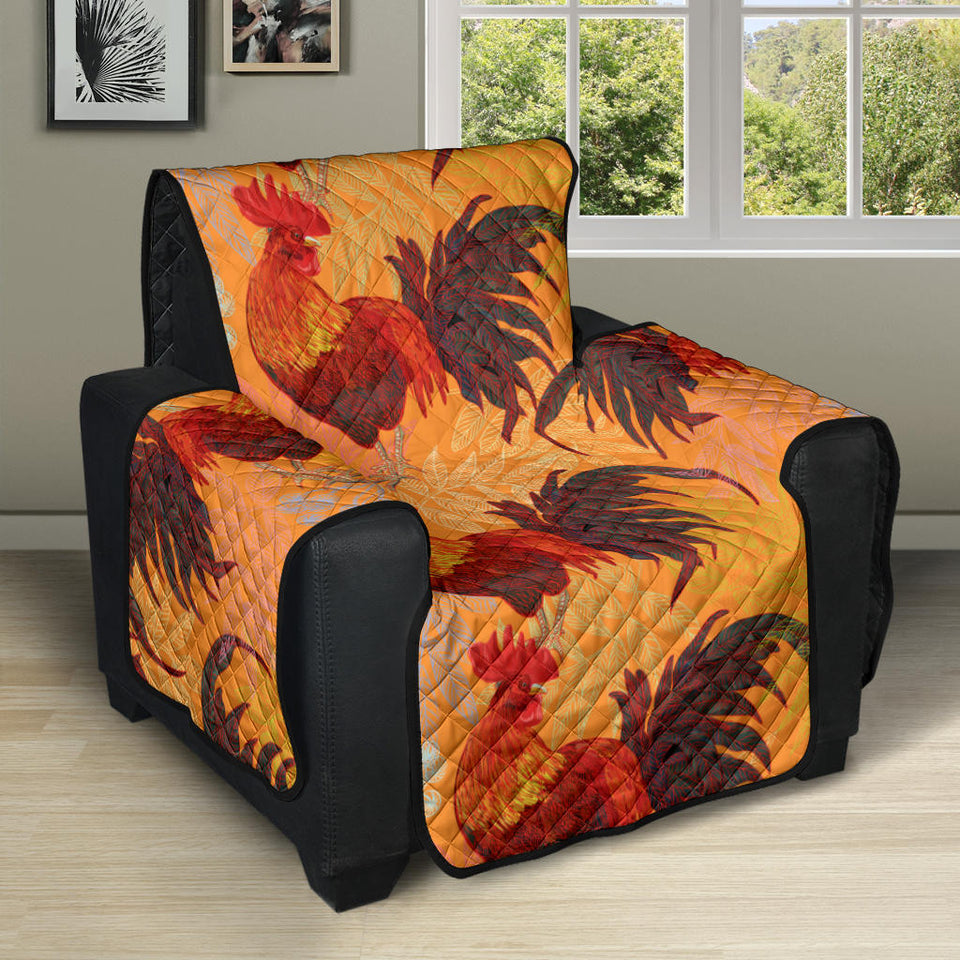 red rooster chicken cock pattern Recliner Cover Protector