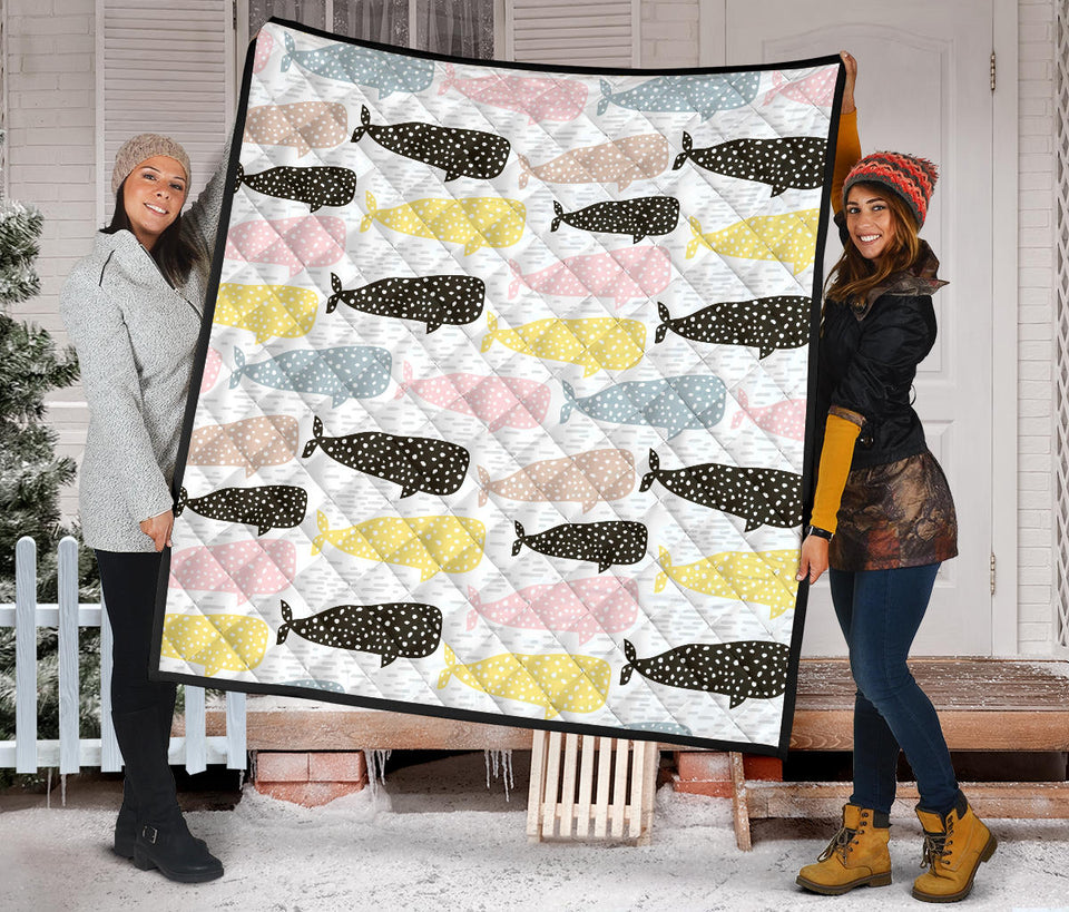 Whale Dot Pattern Premium Quilt