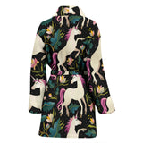 Unicorns Forest Background Women'S Bathrobe