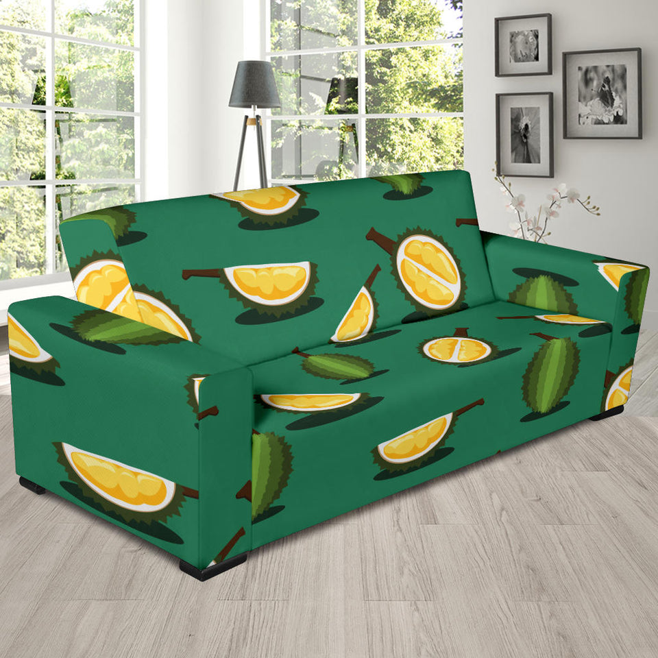 Durian Pattern Green Background Sofa Slipcover