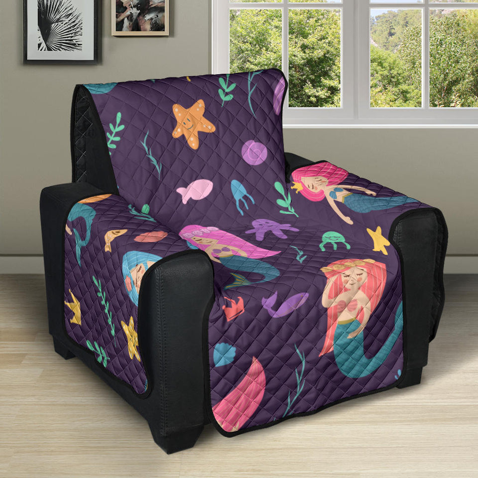 beautiful mermaid Fish jellyfish algae other marine world Recliner Cover Protector