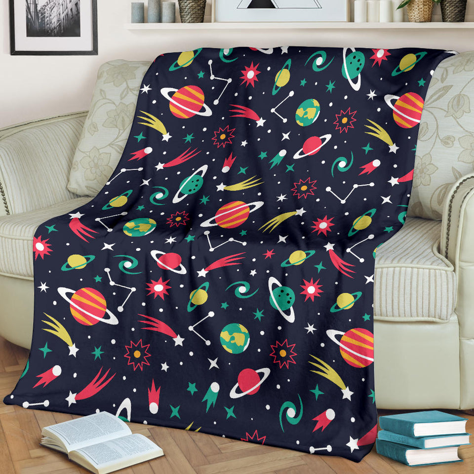 Colorful Space Pattern Planet Star Premium Blanket