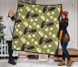 Eggplant Pattern Print Design 02 Premium Quilt