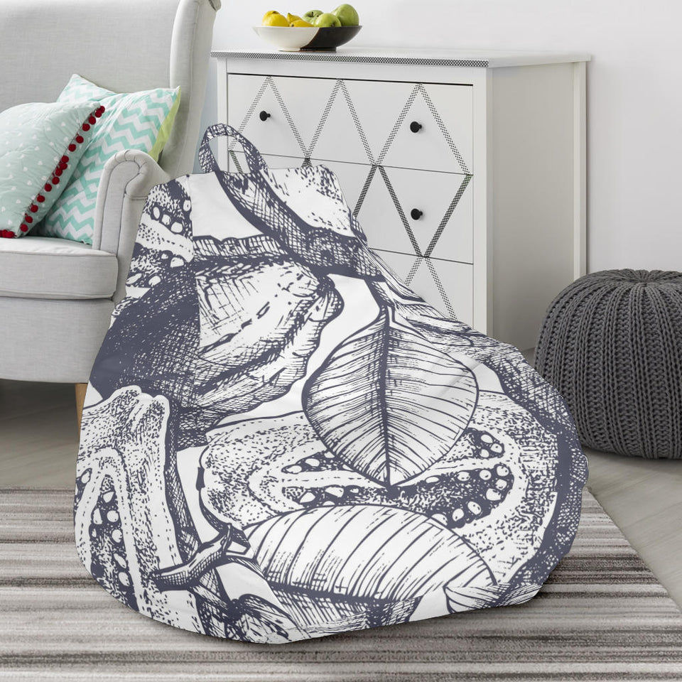 Guava Tropical Hand Drawn Pattern Bean Bag Cover