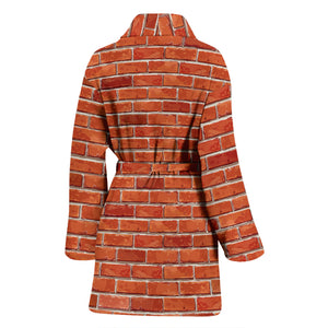 Brick Printed Pattern Print Design 03 Women's Bathrobe