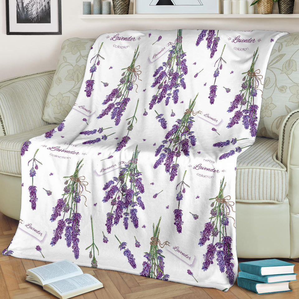 Lavender Flower Design Pattern Premium Blanket