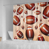 American Football Ball Design Pattern Shower Curtain Fulfilled In US