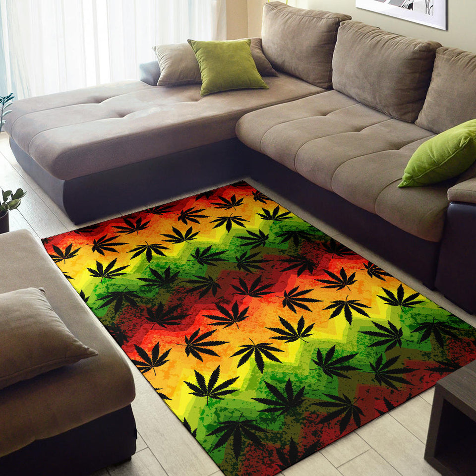 Canabis Marijuana Weed Pattern Print Design 03 Area Rug