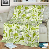 Cute Frog Dragonfly Pattern Premium Blanket