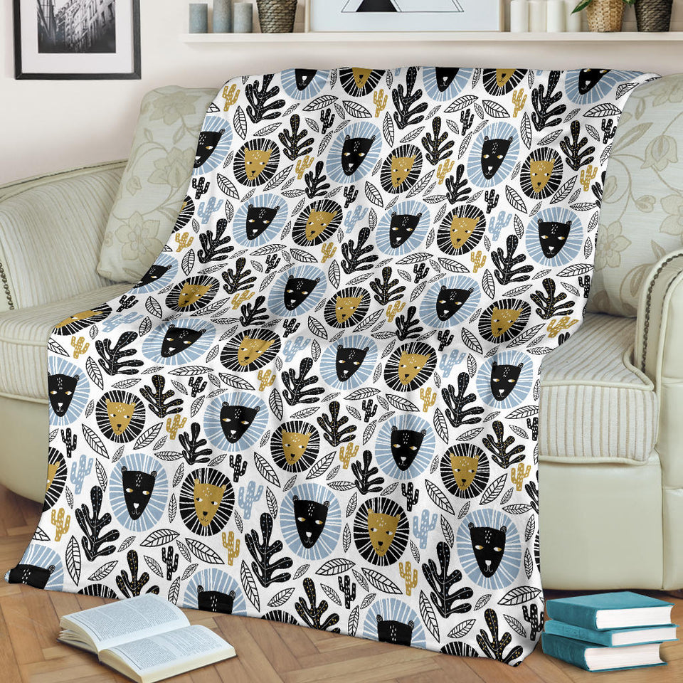 Lion Pattern Print Design 05 Premium Blanket