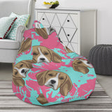 Beagle Muzzles Turquoise Paint Splashes Pink Pattern Bean Bag Cover
