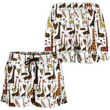 Giraffe Pattern Print Design 05 Women Shorts