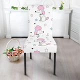 Cute Poodle Dog Star Pattern Dining Chair Slipcover