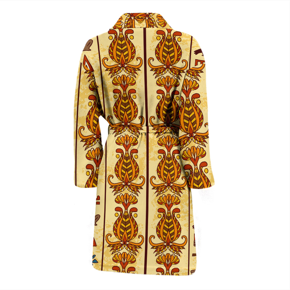 Egypt Hieroglyphics Pattern Print Design 04 Men's Bathrobe