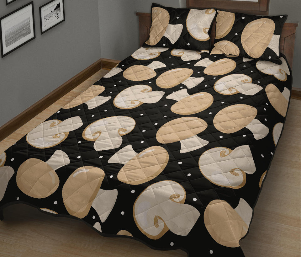 Champignon mushroom pattern Quilt Bed Set