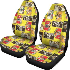 Camera Pattern Print Design 02 Universal Fit Car Seat Covers