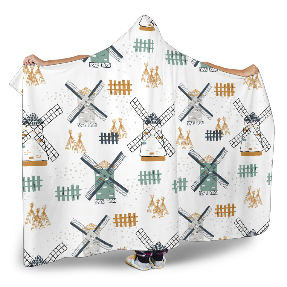 Windmill Pattern Hooded Blanket