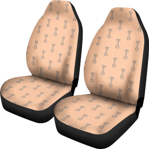 Engine Piston Cream Background Pattern Print Design 04 Universal Fit Car Seat Covers