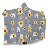 Cute Hamster Sunflower Pattern Background Hooded Blanket