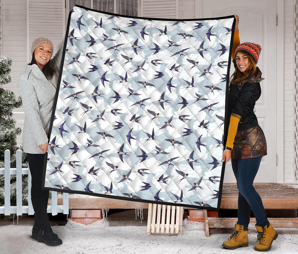 Swallow Pattern Print Design 05 Premium Quilt