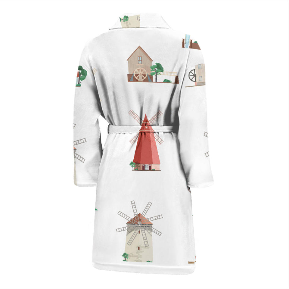 Windmill Design Pattern Men'S Bathrobe