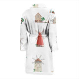 Windmill Design Pattern Men'S Bathrobe
