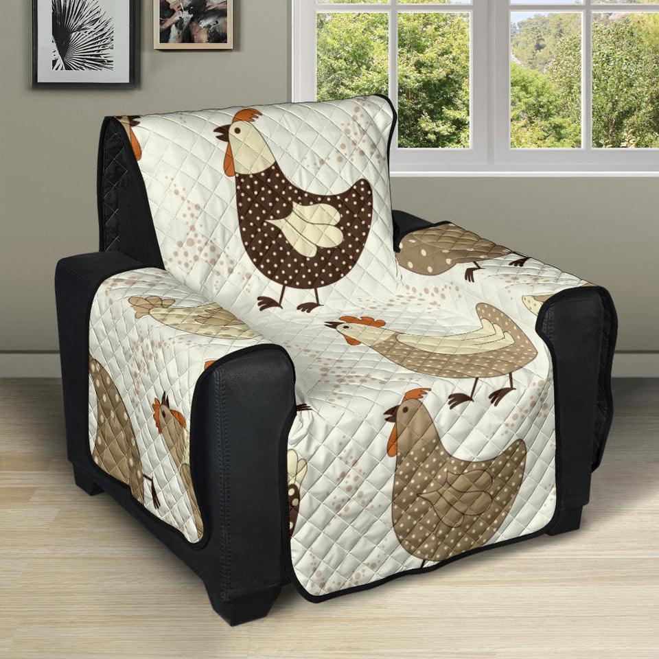 Cute rooster chicken cock Recliner Cover Protector
