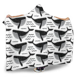 Black Whale Pattern Hooded Blanket