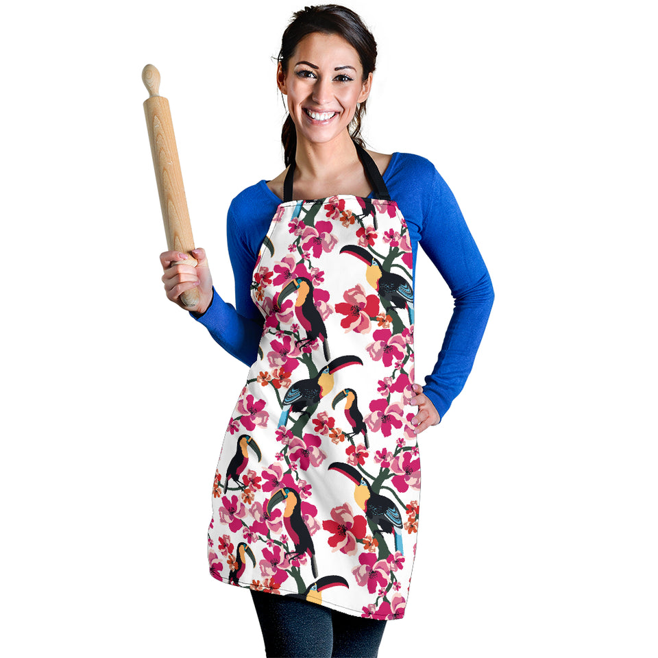 Toucan Flower Design Pattern Adjustable Apron