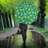 Pineapples Pattern Green Background Umbrella
