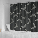 Hand Drawn Boomerang Australian Aboriginal Ornament Shower Curtain Fulfilled In US