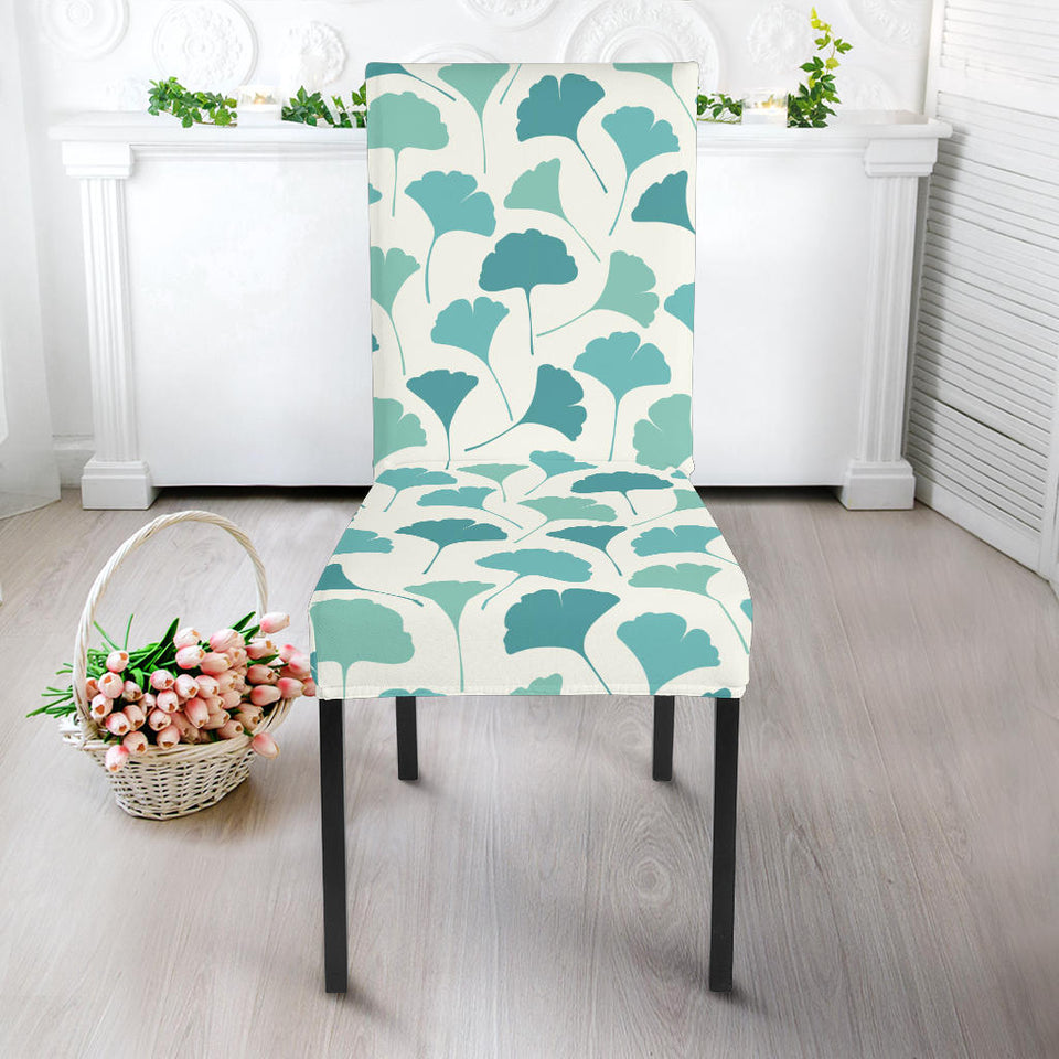 Green Ginkgo Leaves Pattern Dining Chair Slipcover