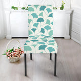 Green Ginkgo Leaves Pattern Dining Chair Slipcover