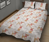 Chihuahua bone paw pattern Quilt Bed Set