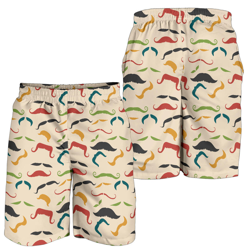 Mustache Beard Pattern Print Design 03 Men Shorts