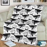 Black Whale Pattern Premium Blanket