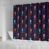 Watercolor Colorful Seahorse Pattern Shower Curtain Fulfilled In US