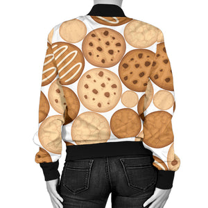 Various Cookie Pattern Women'S Bomber Jacket