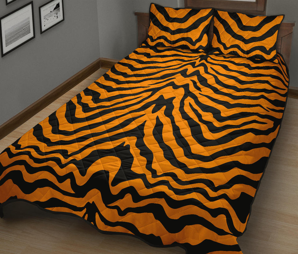 Bengal tigers skin print pattern Quilt Bed Set