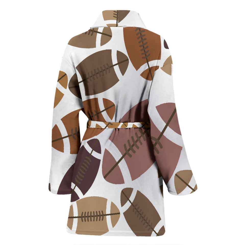 American Football Ball Pattern Women'S Bathrobe