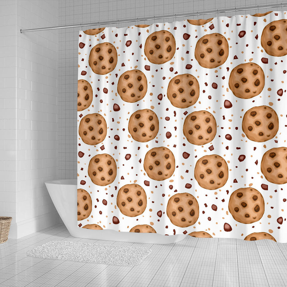 Chocolate Chip Cookie Pattern Shower Curtain Fulfilled In US