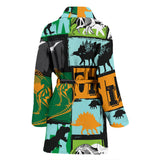 Dinosaurs Print Pattern Women'S Bathrobe