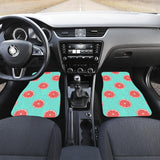 Grapefruit Green Background Front And Back Car Mats