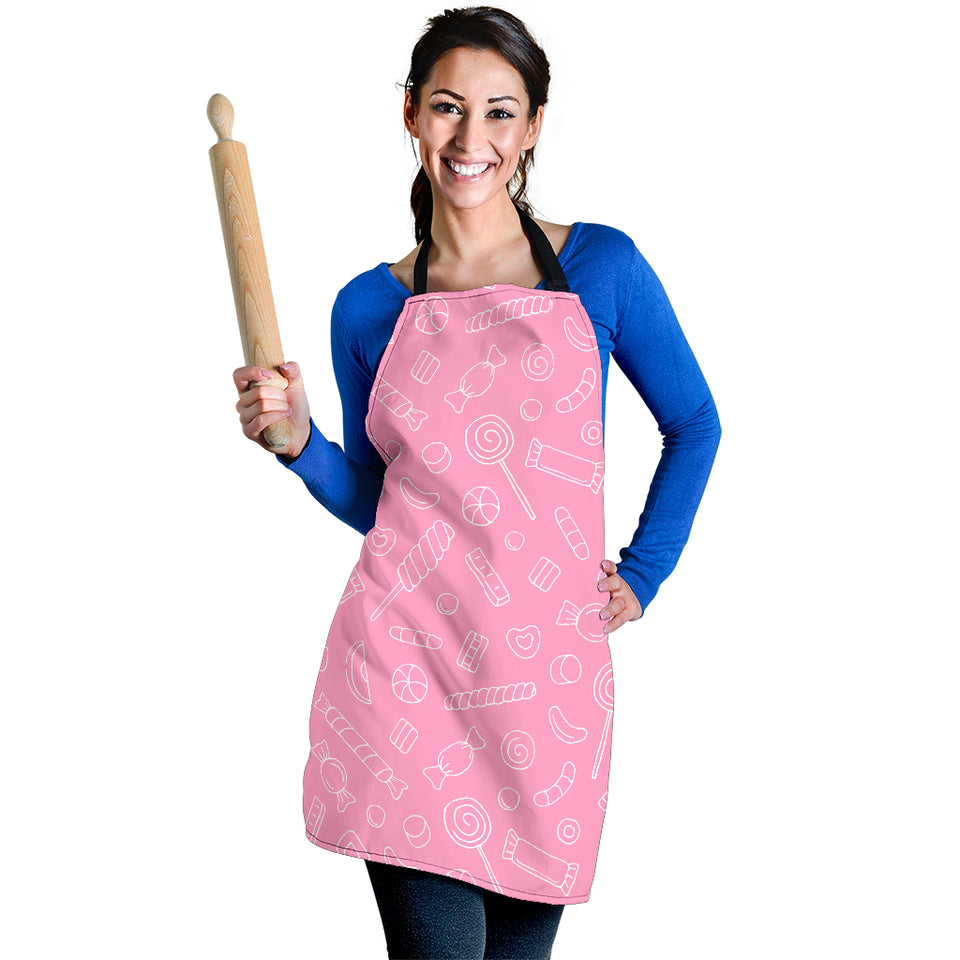 Sweet Candy Pink Background Adjustable Apron